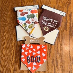 Dog Bandana Trio of 1 Mudpie and 2 Southern Living size XS-S NWT. Cute for Fall